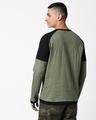 Shop Alpha Green Full Sleeve Color Block T-Shirt-Full