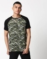 Shop Alpha Green Half Sleeve Raglan T-Shirt-Front