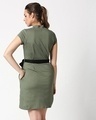 Shop Alpha Green Neck Pocket Dress-Full