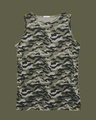 Shop Alpha Green Round Neck Camo Vest-Front