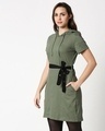 Shop Alpha Green Women's Hoodie Dress-Design