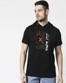 Shop Alpha Half Sleeve Hoodie T-Shirt Black-Front