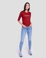 Shop Also Hungry Round Neck 3/4th Sleeve T-shirt For Women's-Full