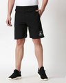 Shop Black Taffeta Shorts-Front