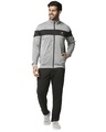 Shop Colorblock Men Grey Track Suit-Front