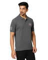 Shop Printed Men Round Neck Dark Grey  T Shirt-Full