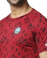 Shop Printed Men Round Neck Maroon T Shirt