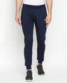 Shop Men's Blue Solid Regular Fit Track Pants-Front