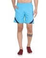 Shop Solid Men Light Blue Basic Shorts-Front