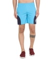 Shop Solid Men Light Blue Basic Shorts-Front
