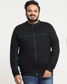 Shop Men's Black Always Optimistic Typography Plus Size Bomber Jacket-Front