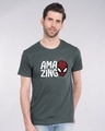 Shop Amazing Spidey Half Sleeve T-Shirt (SML)-Front