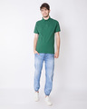 Shop Amazon Green Pique Polo T-Shirt-Full