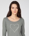 Shop Amore Heart Scoop Neck Full Sleeve T-Shirt-Front
