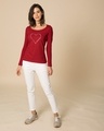 Shop Amore Heart Scoop Neck Full Sleeve T-Shirt-Design