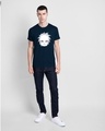 Shop Anbu Half Sleeve T-Shirt Navy Blue-Full