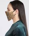 Shop 3 Ply Beige & Multi Faux Silk Embellished Fabric Fashion Mask-Design