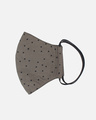 Shop 3 Ply Brown & Black Polka Dot Printed Cotton Fabric Fashion Hairband & Mask-Full