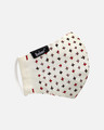 Shop 3 Ply Cream & Multi Cotton Embroidered Fabric Fashion Mask-Full