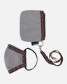 Shop 3 Ply Grey & Multi Cotton Fabric Fashion Mask With Sling (Combo Pack)-Full