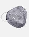 Shop 3 Ply Grey Art Silk Embellished Fabric Fashion Mask-Full