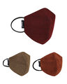 Shop Pack of 3, 3-Ply Multicolor Solid Poly Velvet Fabric Fashion Mask
