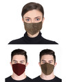 Shop Pack of 3, 3-Ply Multicolor Solid Poly Velvet Fabric Fashion Mask-Front