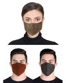Shop Pack of 3, 3-Ply Multicolor Solid Woolen Fabric Fashion Mask-Front