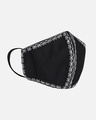 Shop 3 Ply Reusable Black & White Embroidered Cotton Fabric Fashion Mask-Design