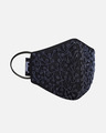 Shop 3 Ply Reusable Black Embellished Cotton Fabric Fashion Mask-Full