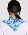 Shop 3 Ply Reusable Blue & Multi Abstract Printed Cotton Tasseled Scarf Style Fashion Mask-Full