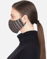 Shop 3 Ply Reusable Brown Striped Woolen Fabric Fashion Mask-Design