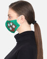 Shop 3 Ply Reusable Green & Multi Embroidered Cotton Fabric Fashion Mask-Design