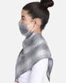 Shop 3 Ply Reusable Grey & White Checkered Acrowool Scarf Style Fashion Mask-Design