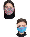 Shop Pack of 2, 3-Ply Reusable Multicolor Cotton Jacquard Fabric Fashion Mask-Front