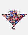 Shop 3 Ply Reusable Navy & Multi Floral Printed Poly Cotton Scarf Style Fashion Mask-Full