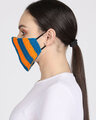 Shop 3 Ply Reusable Orange & Navy Crochet Handmade Acrowool Fabric Fashion Winter Mask-Design