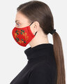 Shop 3 Ply Reusable Red & Multi Embroidered Cotton Fabric Fashion Mask-Design