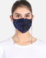Shop 3 Ply Reusable Sculpted Sequin Fashion Mask With Lanyard Chain-Front