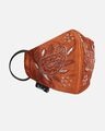 Shop 3 Ply Reusable Tan Paisley Embellished Art Silk Fabric Fashion Mask-Full