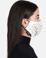 Shop 3 Ply Reusable White & Multi Embroidered Cotton Fabric Fashion Mask-Design