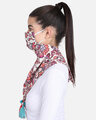 Shop 3 Ply Reusable White & Multi Floral Printed Poly Cotton Scarf Style Fashion Mask-Design