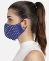 Shop 3 Ply Royel Blue & White Cotton Embroidered Fabric Fashion Mask-Design