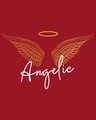Shop Angelic Wings Gold Print Boyfriend T-Shirt-Full