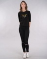 Shop Angelic Wings Gold Print Round Neck 3/4th Sleeve T-Shirt-Design