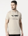 Shop Angry Zip Half Sleeve Hoodie T-shirt-Front