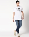 Shop Angry Zip Half Sleeve Hoodie T-Shirt White-Design