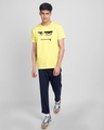 Shop Angry Zip Half Sleeve T-Shirt-Pastel Yellow-Design