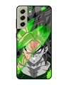 Shop Anime Green Splash Premium Glass Case for Samsung Galaxy S21 FE 5G (Shock Proof,Scratch Resistant)-Front