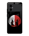 Shop Anime Red Moon Premium Glass Case for Poco M4 5G (Shock Proof,Scratch Resistant)-Front
